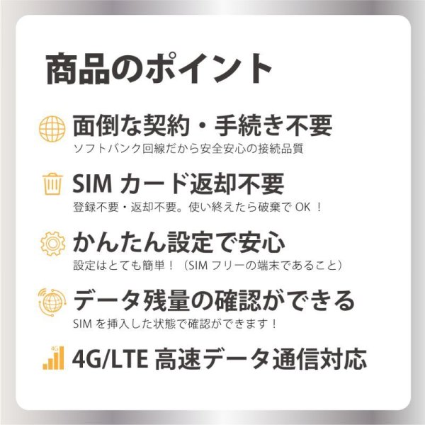 画像2: 【物理SIM/ネコポスゆうパケット発送】Softbank回線 データ専用 SIMカード 15GB【利用有効期限:2026/03/17】 (2)