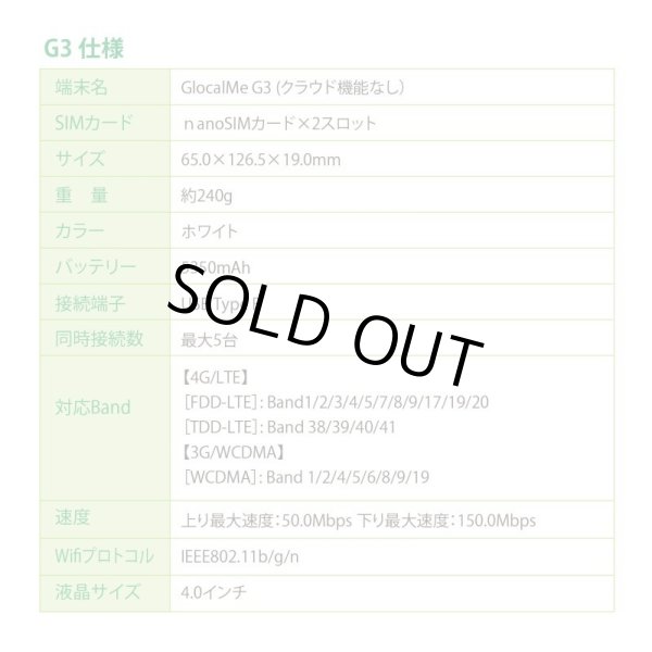 画像5: 【ネコポスゆうパケット発送】【在庫処分赤字セール！】【タッチパネル式】GlocalMe G3 SIMフリーモバイル Wi-Fiルーター（クラウド機能なし）【5000円引き】 (5)