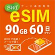 画像1: 【eSIM/メール納品】docomoMVNO回線 データ専用 SIMカード 90GB/60日※※eSIMにつき5％OFF※※ (1)