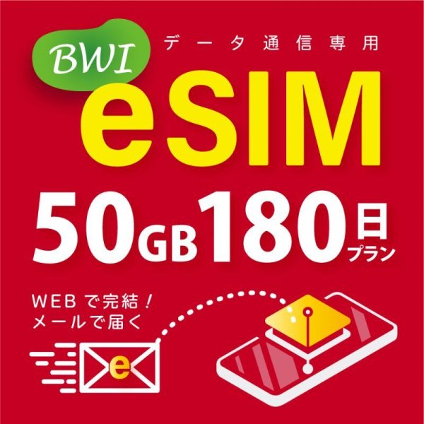 画像1: 【eSIM/メール納品】docomoMVNO回線 データ専用 SIMカード 50GB/180日※※eSIMにつき5％OFF※※ (1)