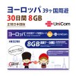 画像1: 不課税【物理SIM/ネコポスゆうパケット発送】China Unicom HK ヨーロッパ周遊 データ通信プリペイドSIMカード 30日8GB+2GB※    (1)