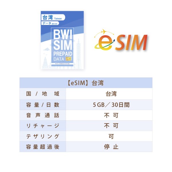 画像2: 不課税【eSIM/メール納品】台湾(5GB/30日) データ専用 プリペイドeSIM 中華電信/ChinaTelecom回線 ※※eSIMにつき5％OFF※※ (2)