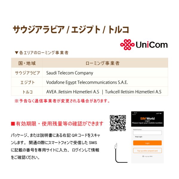 画像4: 不課税【物理SIM/ネコポスゆうパケット発送】China Unicom HK サウジアラビア/エジプト/トルコ データ通信専用 プリペイドSIMカード 30日 6GB (4)