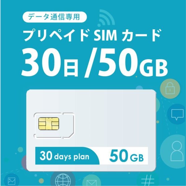 画像1: 【物理SIM/ネコポスゆうパケット発送】docomoMVNO回線 データ専用 SIMカード 50GB/30日 (1)