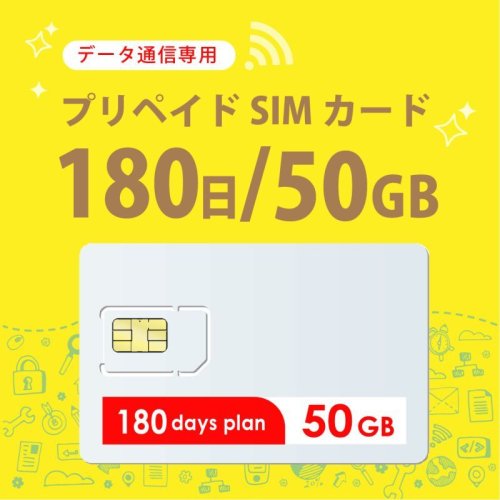 DocomoMVNO回線データ専用50GB/180日プラン