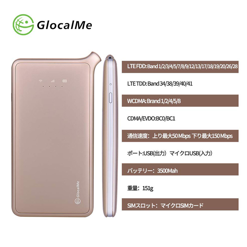 Glocal Me U2S  モバイルWi-Fiルーター 充電ケーブル付