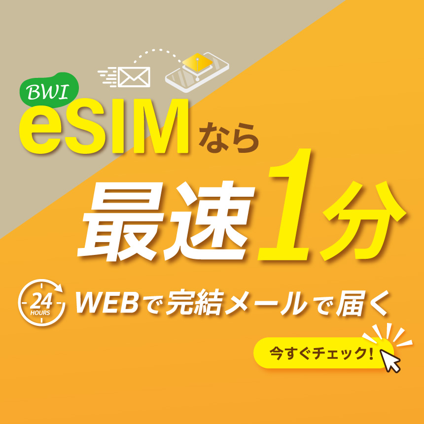 eSIMなら最短1分でデータをお届け