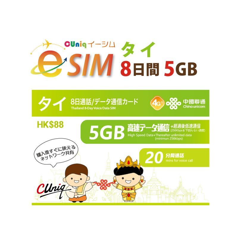 タイ専用データ通信（音声通話付） 5GB/8日プラン